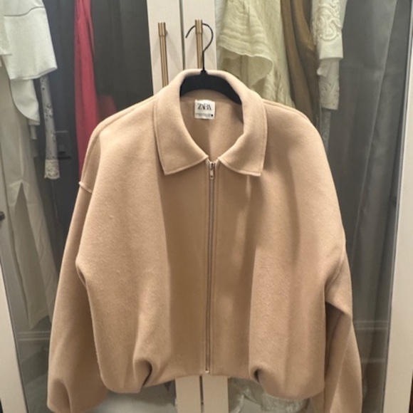 Zara Tan Bomber Jacket - Picture 3 of 4
